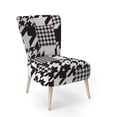 thumbnail image 1 of Designart "Classic Houndstooth Pattern" Upholstered Mid-Century Accent Chair - Arm Chair, 1 of 5