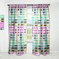 thumbnail image 1 of Designart 'Classic Pattern Hounds-tooth' Mid-Century Modern Curtain Panel, 1 of 5