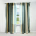 thumbnail image 1 of Designart "Classic Pinstripes In Teal And Brown" Striped Room Darkening Curtain Single Panel, 1 of 6