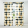 thumbnail image 1 of Designart "Classic Plaid Elegance I" Plaid Curtain Panels, 1 of 6
