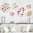 thumbnail image 1 of Designart "Classic Red And White Dots" Polka Dots Round Wall Art Set Of 5 - Red Modern Living Room Wall Metal Art Set, 1 of 6