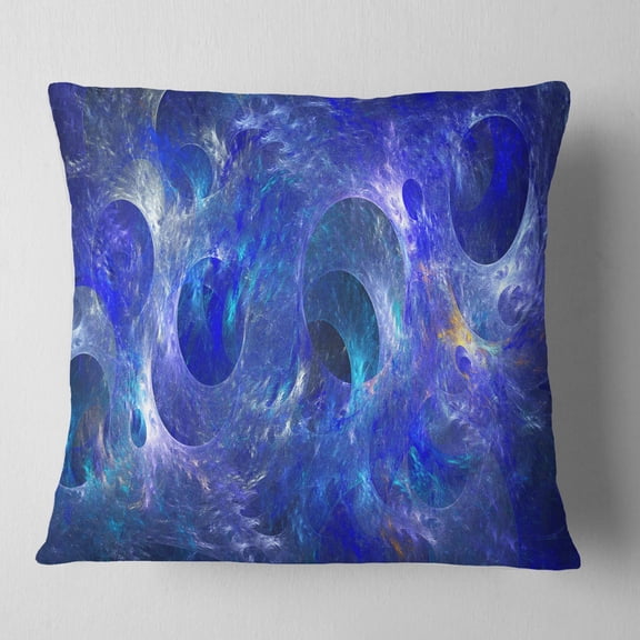 Designart Clear Blue Fractal Glass Texture - Abstract Throw Pillow - 18x18