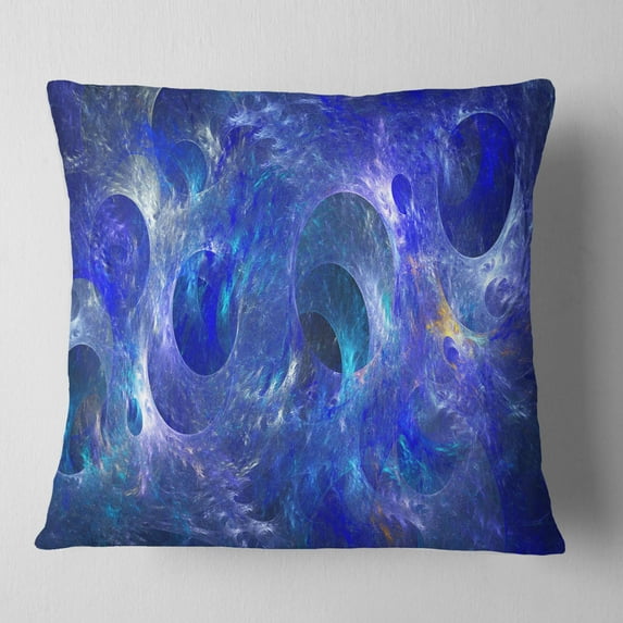 Designart Clear Blue Fractal Glass Texture - Abstract Throw Pillow - 18x18
