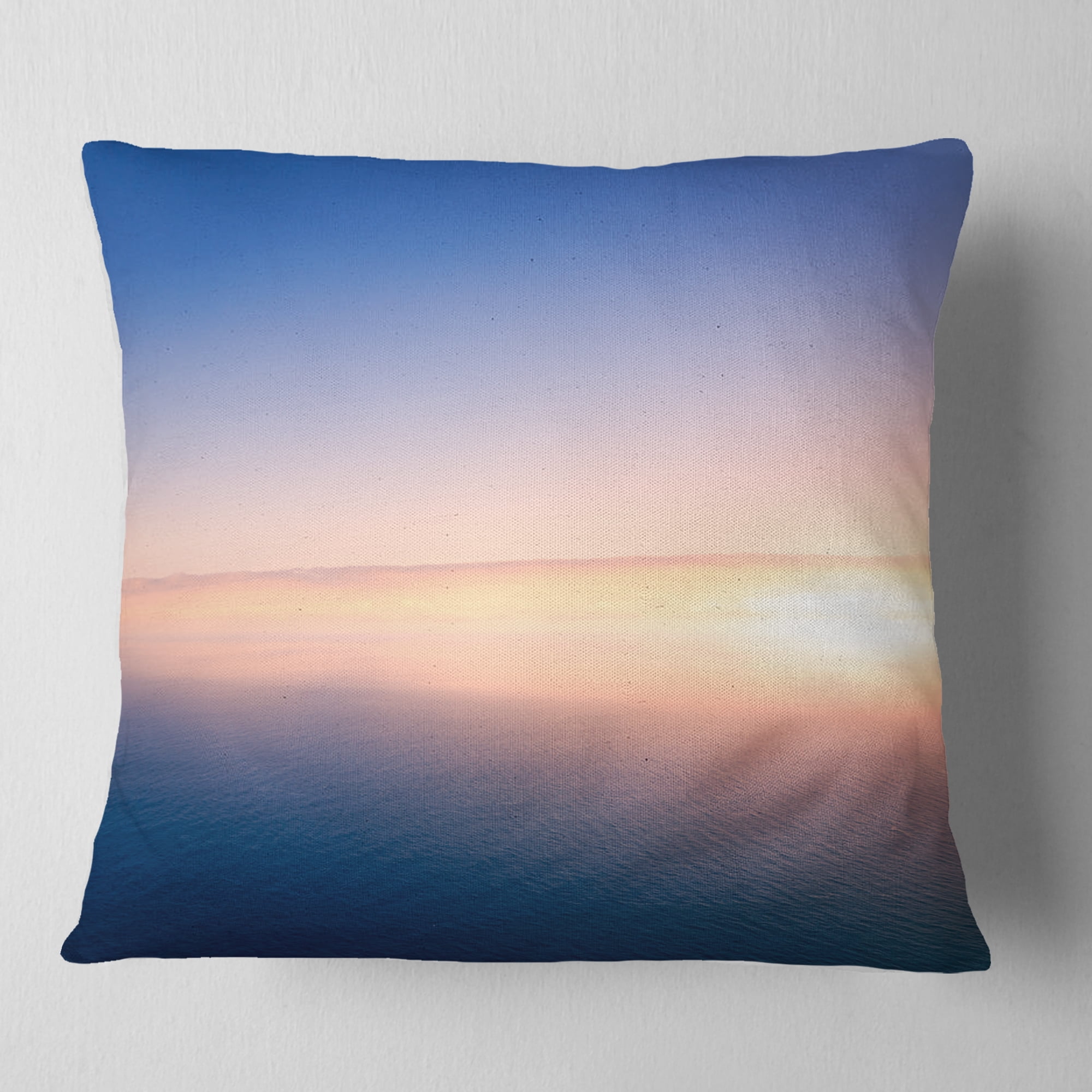 Designart Clear Blue Sky above Clouds - Oversized Beach Throw Pillow - 18x18