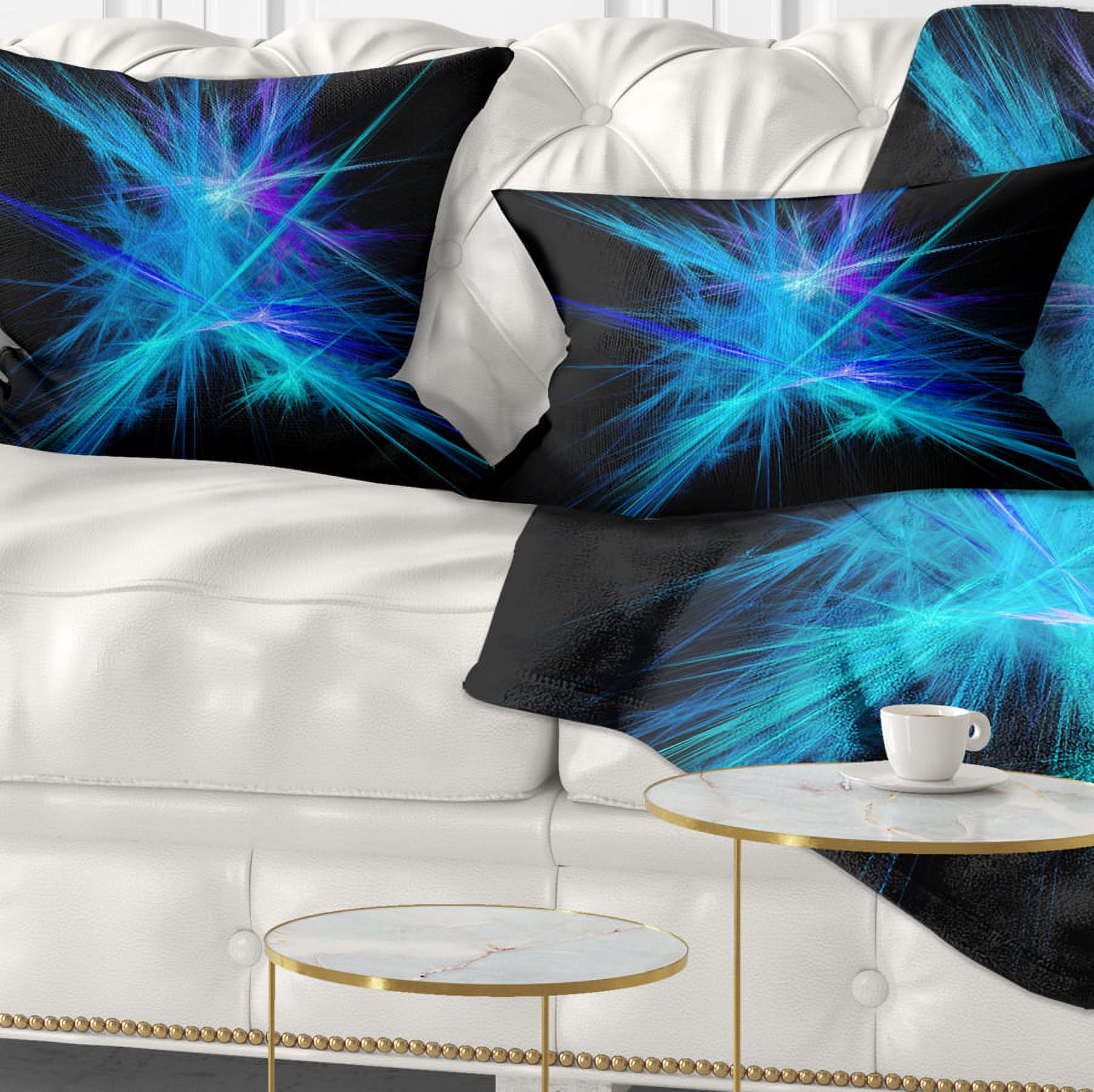 Designart Clear Blue Spectrum of Light - Abstract Throw Pillow - 12x20
