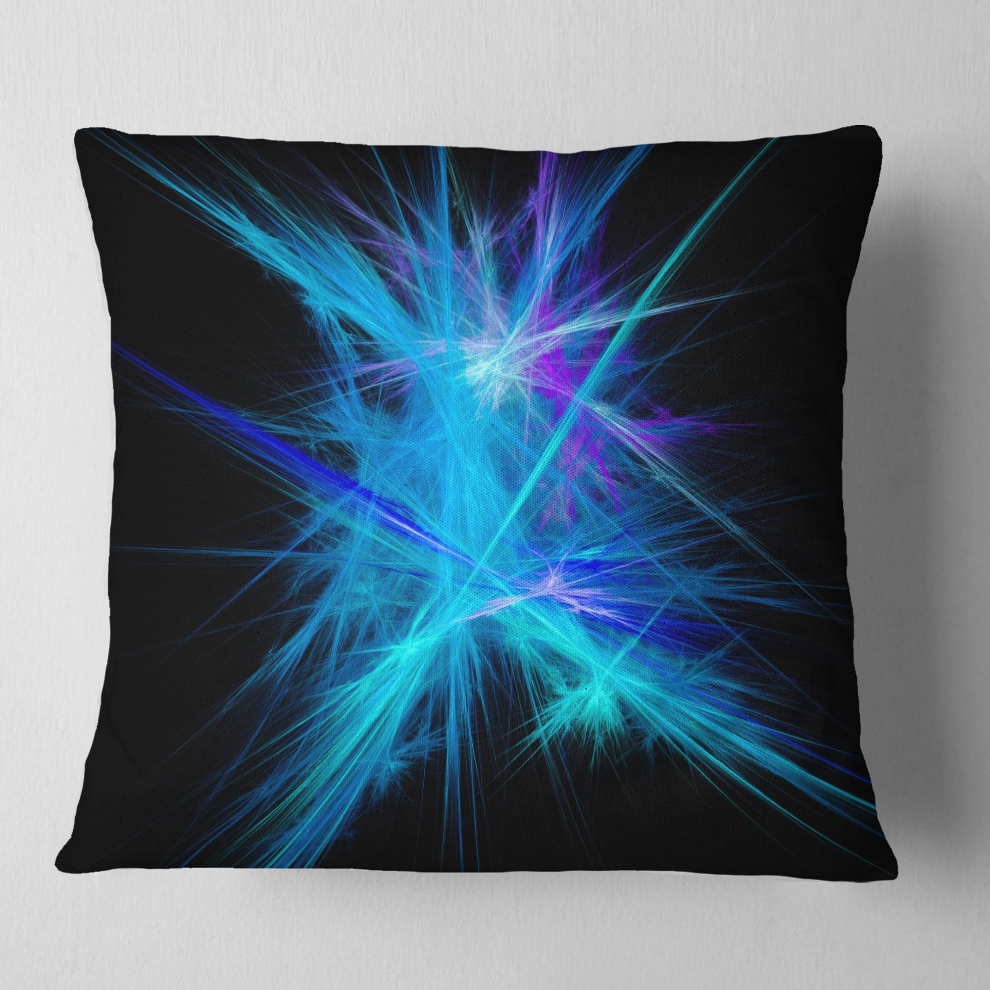 Designart Clear Blue Spectrum of Light - Abstract Throw Pillow - 16x16