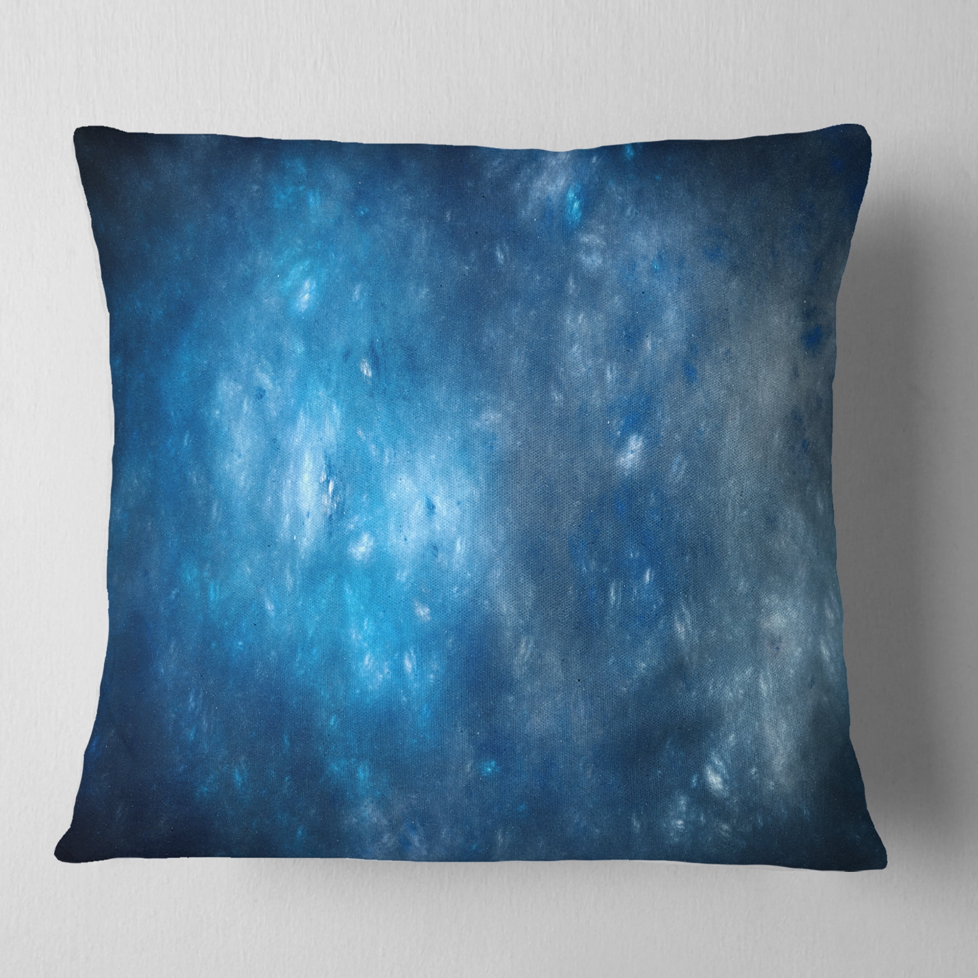 Designart Clear Blue Starry Fractal Sky - Abstract Throw Pillow - 16x16