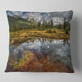 thumbnail image 1 of Designart Clear Lake Mirroring Cloudy Skies - Landscape Printed Throw Pillow - 18x18, 1 of 4
