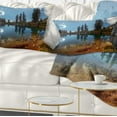thumbnail image 1 of Designart Clear Lake with Row of Pine Trees - Landscape Printed Throw Pillow - 12x20, 1 of 5