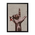 thumbnail image 1 of Designart 'Climber With Finger Pointing Up Sign' Modern Framed Art Print, 1 of 4