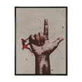thumbnail image 1 of Designart 'Climber With Finger Pointing Up Sign' Modern Framed Canvas Wall Art Print, 1 of 5
