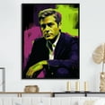 thumbnail image 1 of Designart "Clooney In Chartreuse" Celebrity Floater Framed Canvas Prints, 1 of 5
