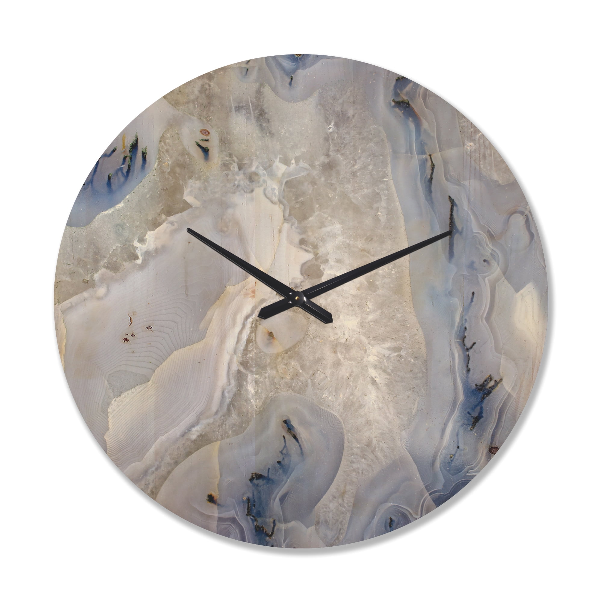 Designart 'Close Up Agate Stone ' Modern Wood Wall Clock