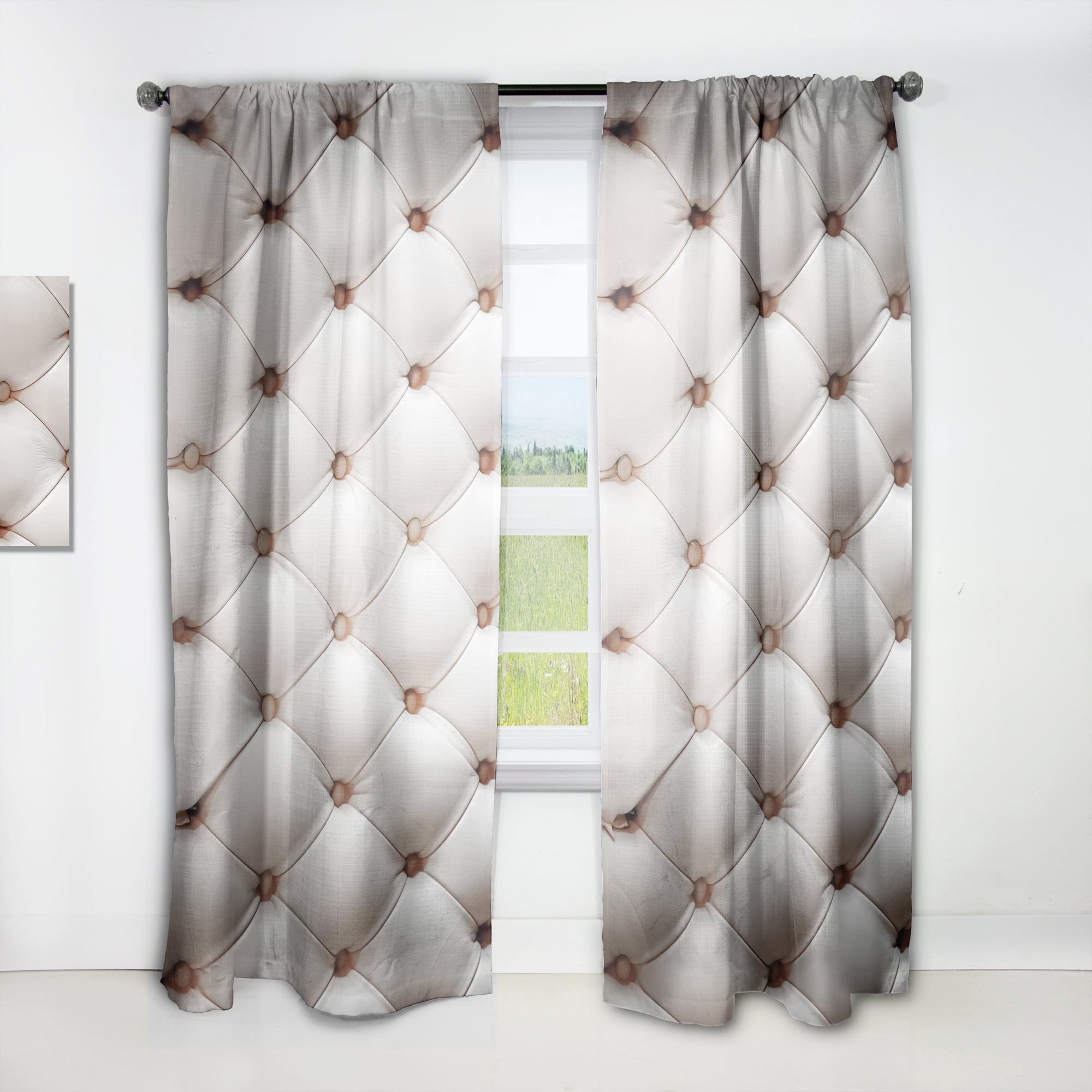 Designart 'Close Up Diamond Shaped Leather Couch' Modern & Contemporary Curtain Panel