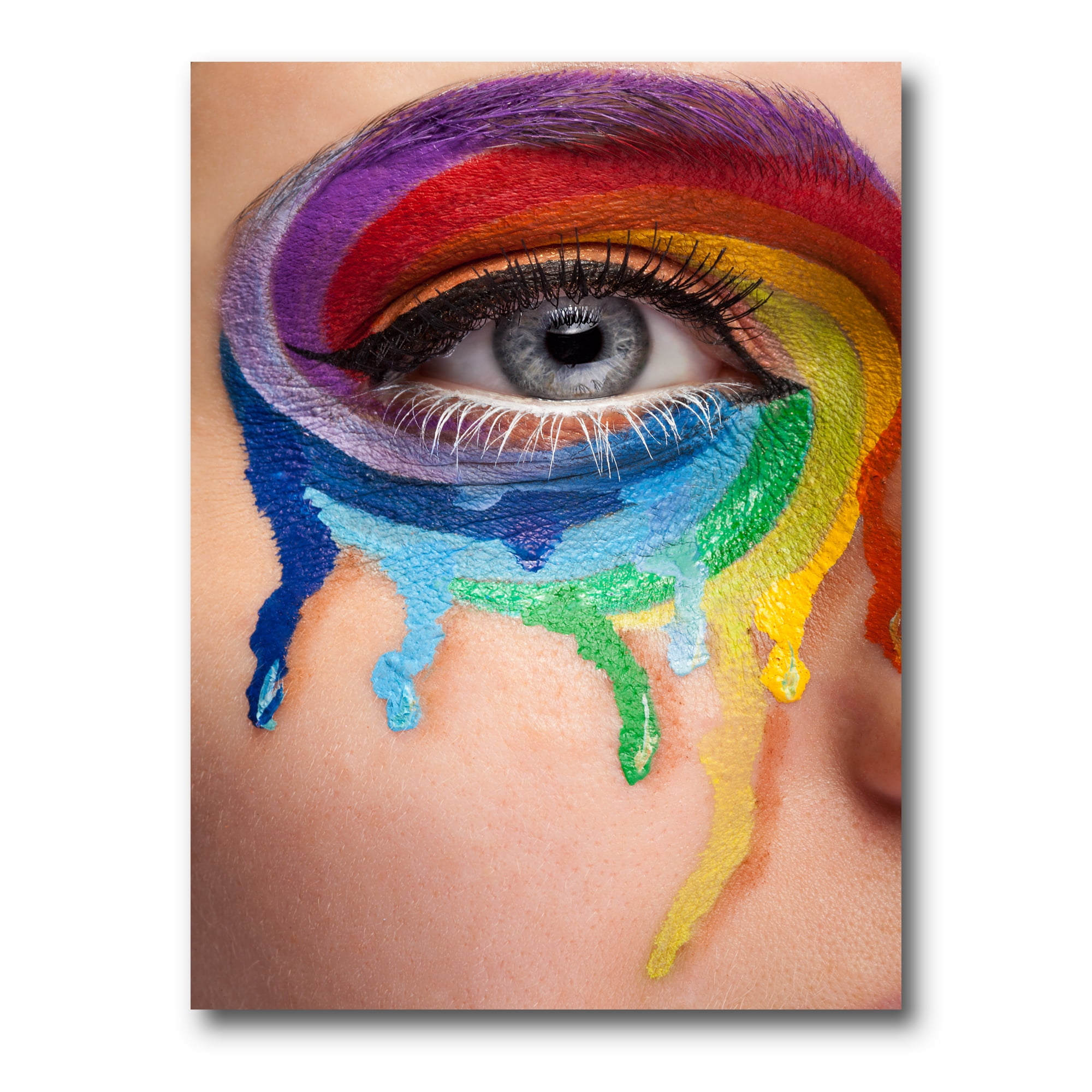 Designart ' Close Up Eye With Colourful Cry In A Wheel Arround ' Modern Canvas Wall Art Print
