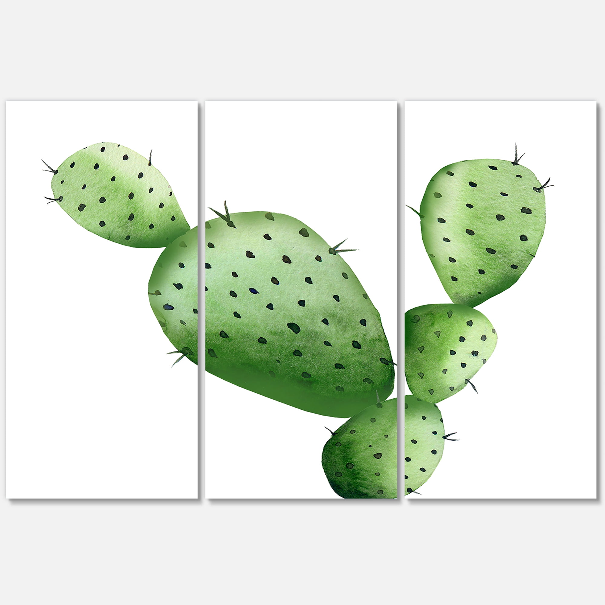 Designart ' Close Up Green Southwestern Cactus ' Tropical Canvas Wall Art Print