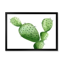 Designart 'Close Up Green Southwestern Cactus' Tropical Framed Art Print