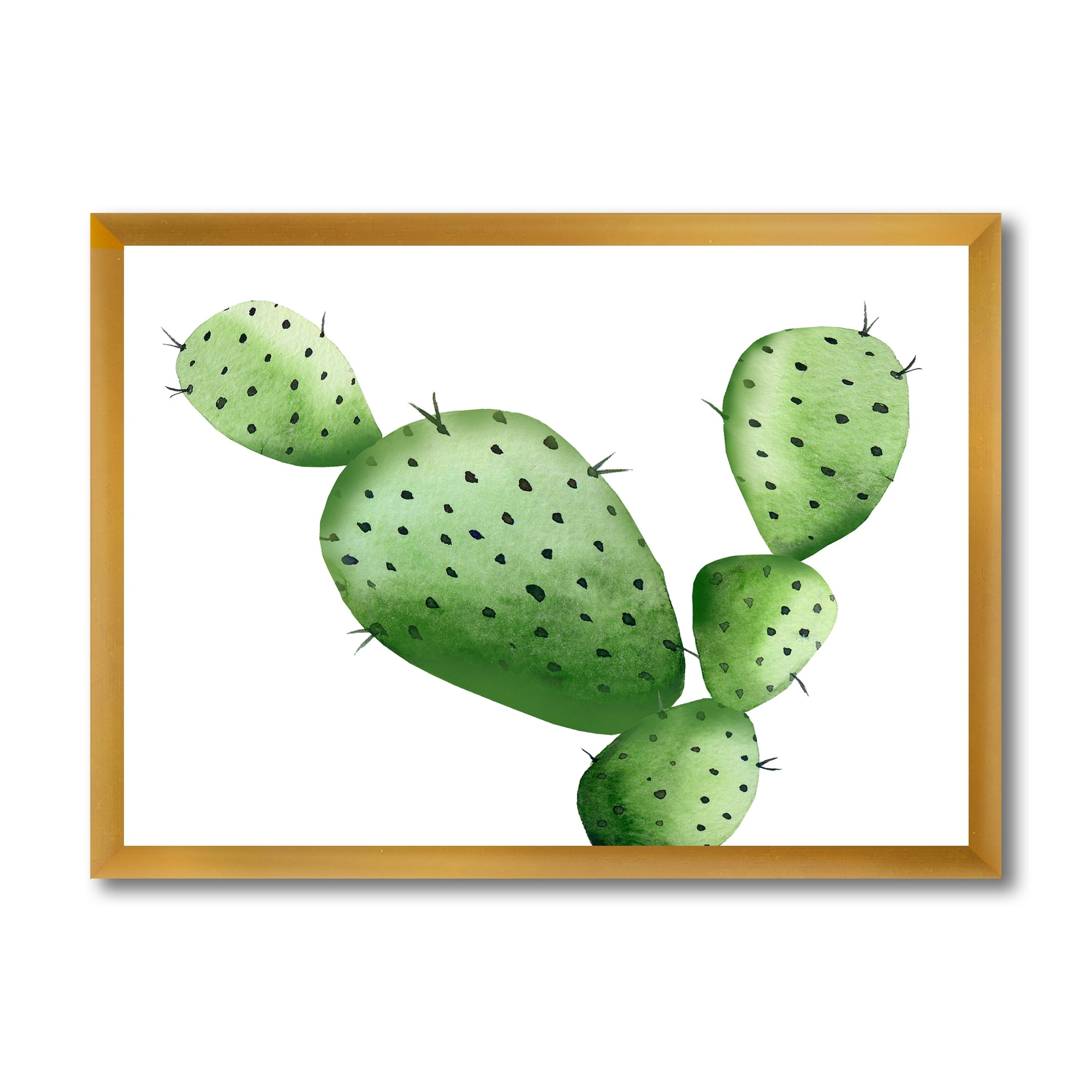 Designart 'Close Up Green Southwestern Cactus' Tropical Framed Art Print