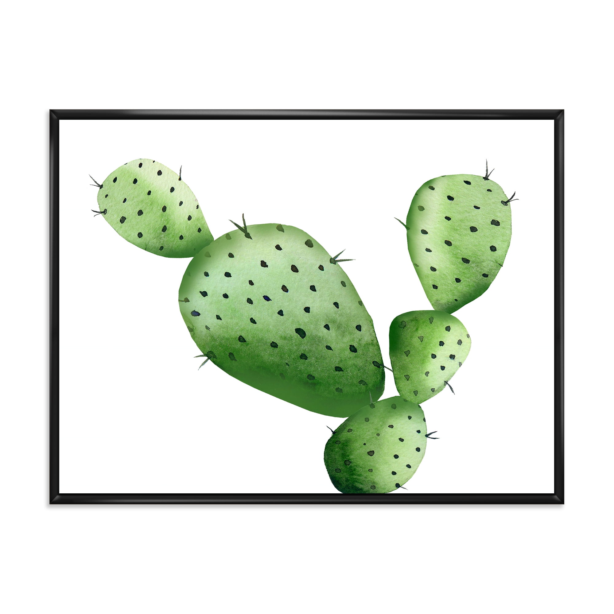 Designart 'Close Up Green Southwestern Cactus' Tropical Framed Canvas Wall Art Print
