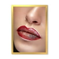 thumbnail image 1 of Designart 'Close Up Lips With Professional Lipstick and Make Up' Modern Framed Art Print, 1 of 4