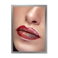 thumbnail image 1 of Designart 'Close Up Lips With Professional Lipstick and Make Up' Modern Framed Art Print, 1 of 4