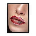 thumbnail image 1 of Designart 'Close Up Lips With Professional Lipstick and Make Up' Modern Framed Art Print, 1 of 4