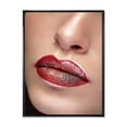 thumbnail image 1 of Designart 'Close Up Lips With Professional Lipstick and Make Up' Modern Framed Canvas Wall Art Print, 1 of 5