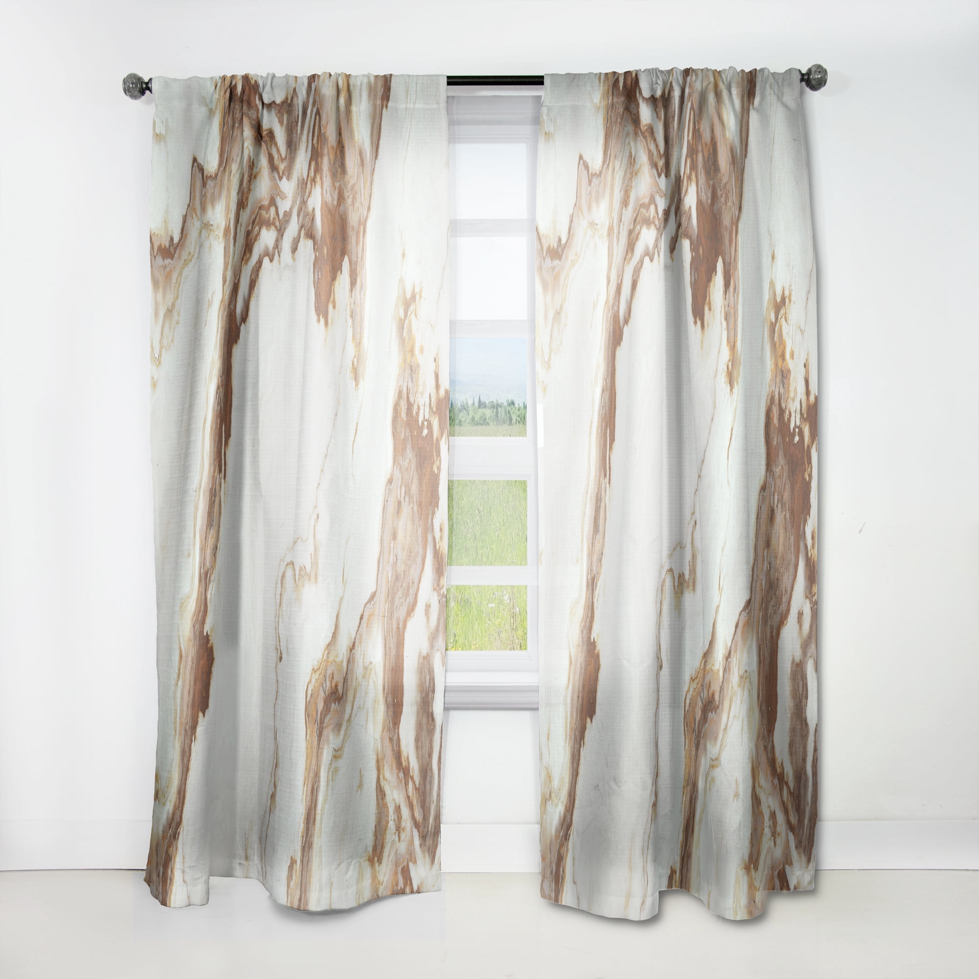 Designart 'Close Up Natural Onyx Texture' Mid-Century Modern Curtain Panel
