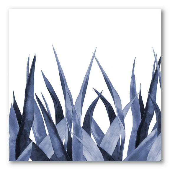 Designart ' Close Up Navy Blue Agave Leaves ' Traditional Canvas Wall Art Print