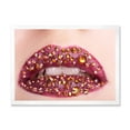 thumbnail image 1 of Designart 'Close-Up Of Girl Lips With Sequins' Modern Framed Art Print, 1 of 4