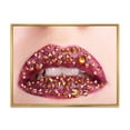 thumbnail image 1 of Designart 'Close-Up Of Girl Lips With Sequins' Modern Framed Canvas Wall Art Print, 1 of 5