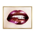 thumbnail image 1 of Designart 'Close-Up Of Purple Female Lips' Modern Framed Canvas Wall Art Print, 1 of 5