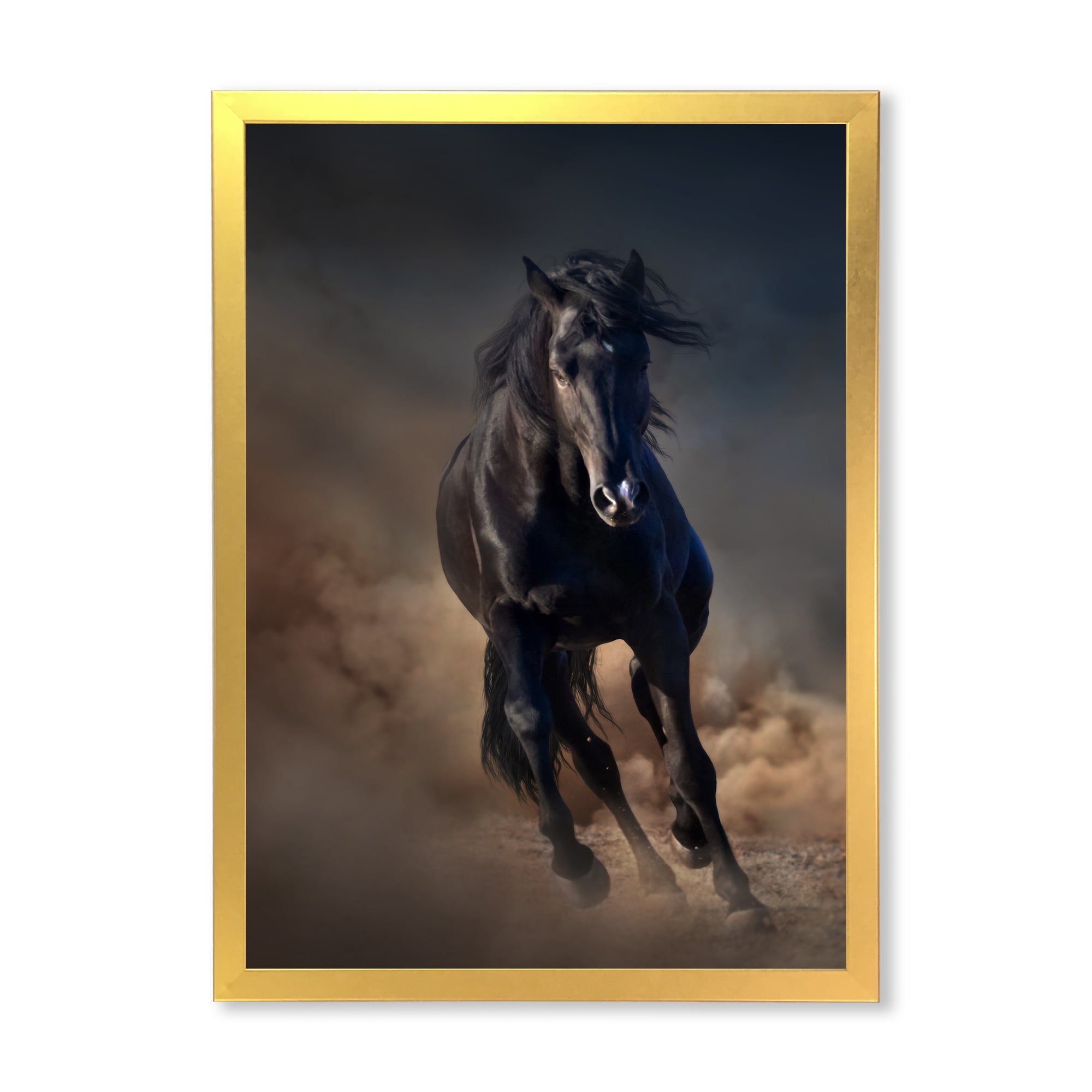 Designart 'Close Up Of Thoroughbred Nonius Stallion Horse I' Farmhouse Framed Art Print