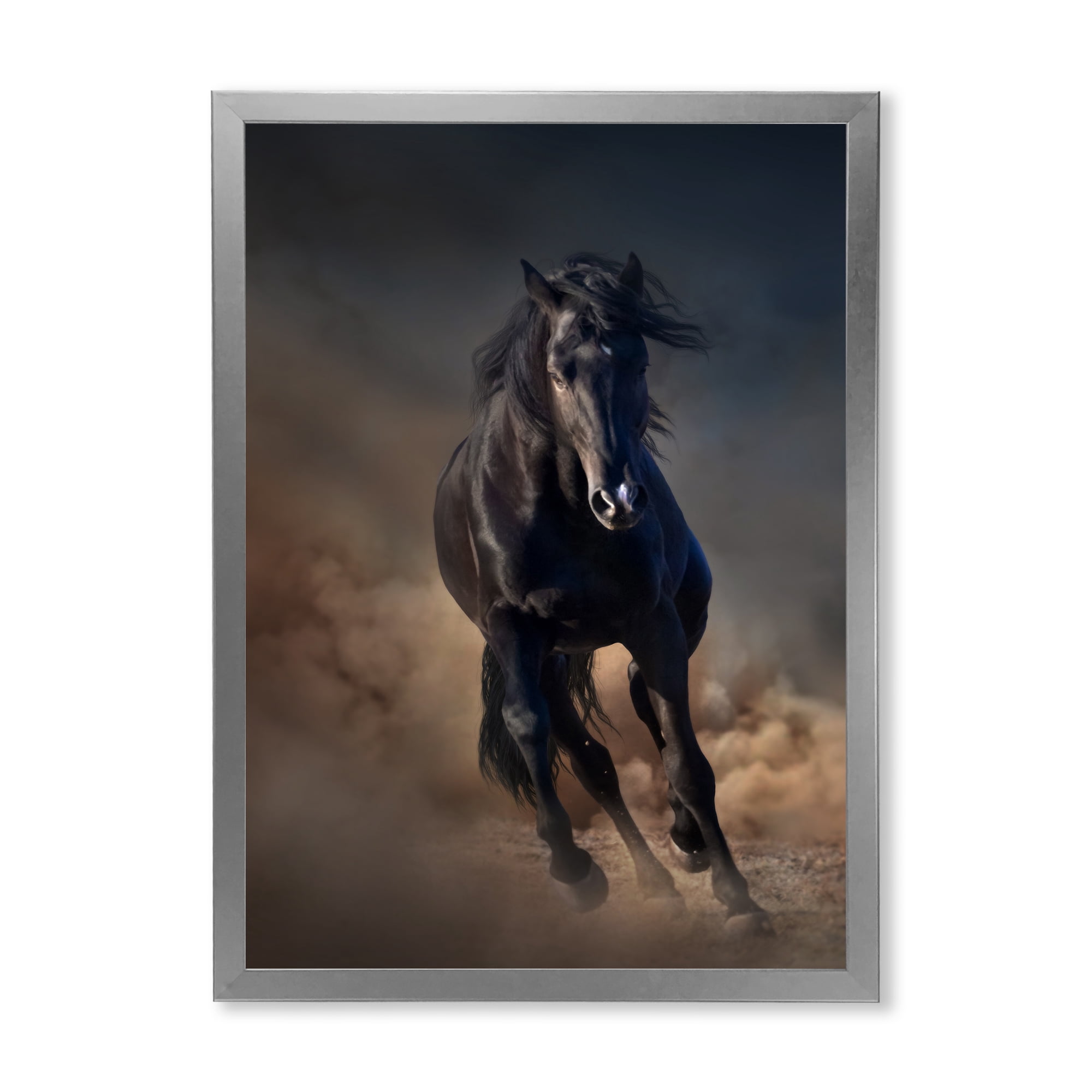 Designart 'Close Up Of Thoroughbred Nonius Stallion Horse I' Farmhouse Framed Art Print