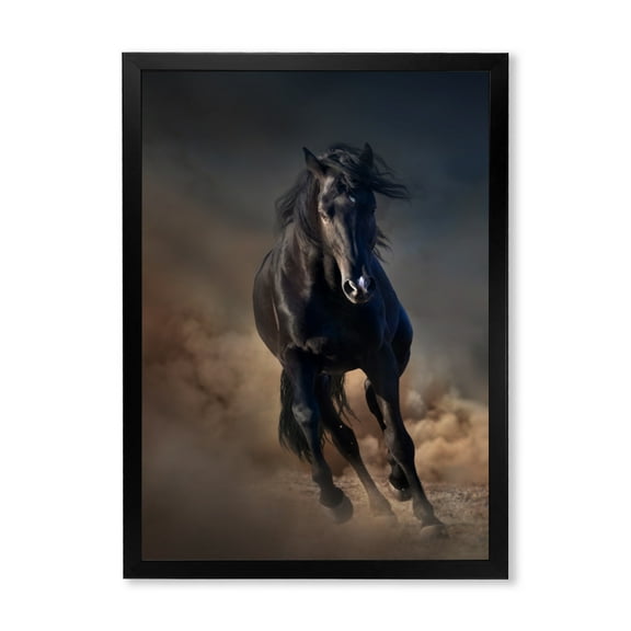 Designart 'Close Up Of Thoroughbred Nonius Stallion Horse I' Farmhouse Framed Art Print