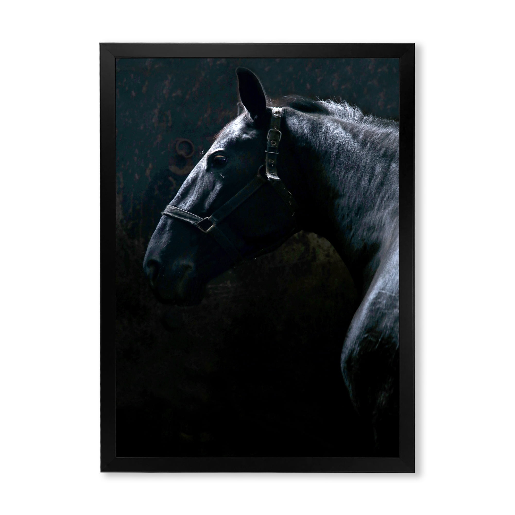 Designart 'Close Up Of Thoroughbred Nonius Stallion Horse II' Farmhouse Framed Art Print