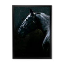 Designart 'Close Up Of Thoroughbred Nonius Stallion Horse II' Farmhouse Framed Art Print