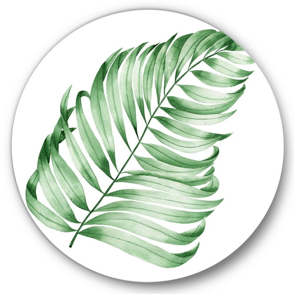 Designart 'Close Up Of Tropical Leaf Of Monstera II' Farmhouse Circle Metal Wall Art 36x36 - Disc of 36