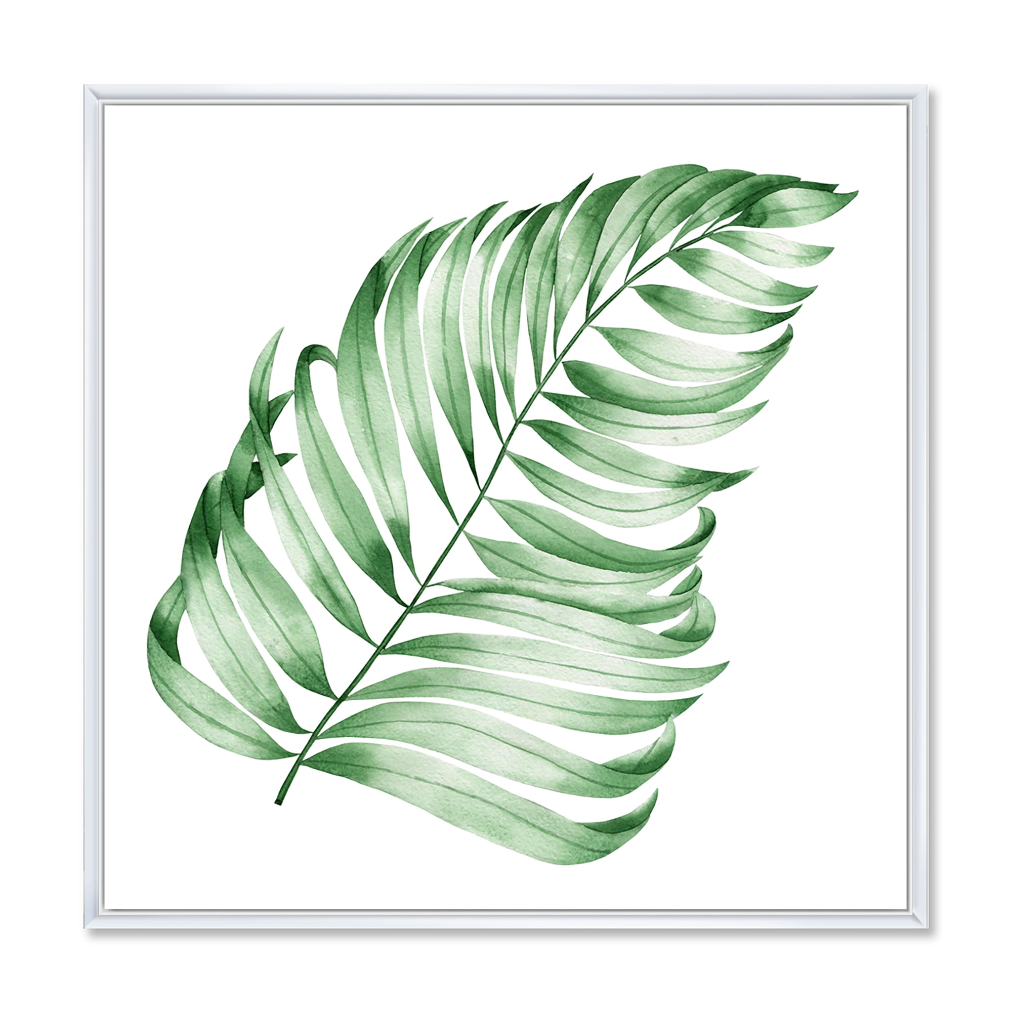 Designart 'Close Up Of Tropical Leaf Of Monstera II' Farmhouse Framed Canvas Wall Art Print