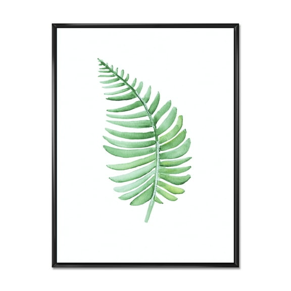 Designart 'Close Up Of Tropical Leaf Of Monstera III' Farmhouse Framed Canvas Wall Art Print