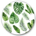 thumbnail image 1 of Designart 'Close Up Of Tropical Leaf Of Monstera V' Farmhouse Circle Metal Wall Art 36x36 - Disc of 36, 1 of 5