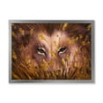 thumbnail image 1 of Designart 'Close Up Of Wolf Eyes In The Grass' Farmhouse Framed Art Print, 1 of 4