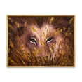 thumbnail image 1 of Designart 'Close Up Of Wolf Eyes In The Grass' Farmhouse Framed Canvas Wall Art Print, 1 of 5
