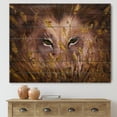 thumbnail image 1 of Designart 'Close Up Of Wolf Eyes In The Grass' Farmhouse Print on Natural Pine Wood, 1 of 5