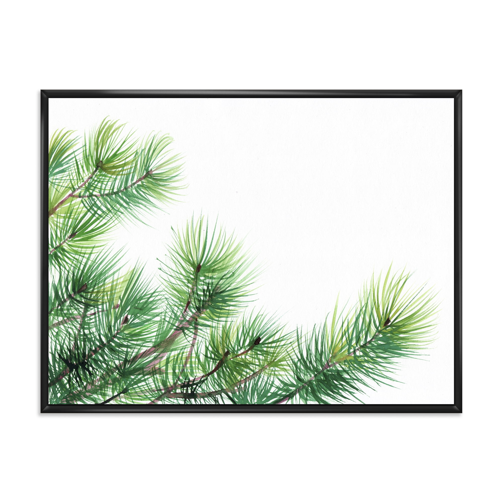 Designart 'Close Up Pine Tree Branches' Traditional Framed Canvas Wall Art Print