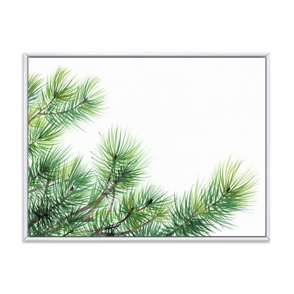 Designart 'Close Up Pine Tree Branches' Traditional Framed Canvas Wall Art Print