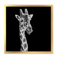 thumbnail image 1 of Designart 'Close Up Portrait Of A Giraffe On Black II' Farmhouse Framed Art Print, 1 of 1