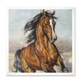 thumbnail image 1 of Designart 'Close Up Portrait Of A Horse In The Race' Farmhouse Framed Art Print, 1 of 4
