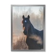 thumbnail image 1 of Designart 'Close Up Portrait Of A Horse On An Autumn Morning' Farmhouse Framed Art Print, 1 of 4
