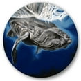 thumbnail image 1 of Designart 'Close Up Portrait Of A Humpback Whale' Nautical & Coastal Circle Metal Wall Art 29x29 - Disc of 29, 1 of 5